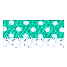 Biais tape lace finish through dots light mint green 714861223